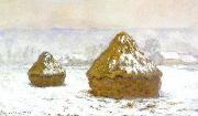 Claude Monet Grainstack, White Frost Effect painting